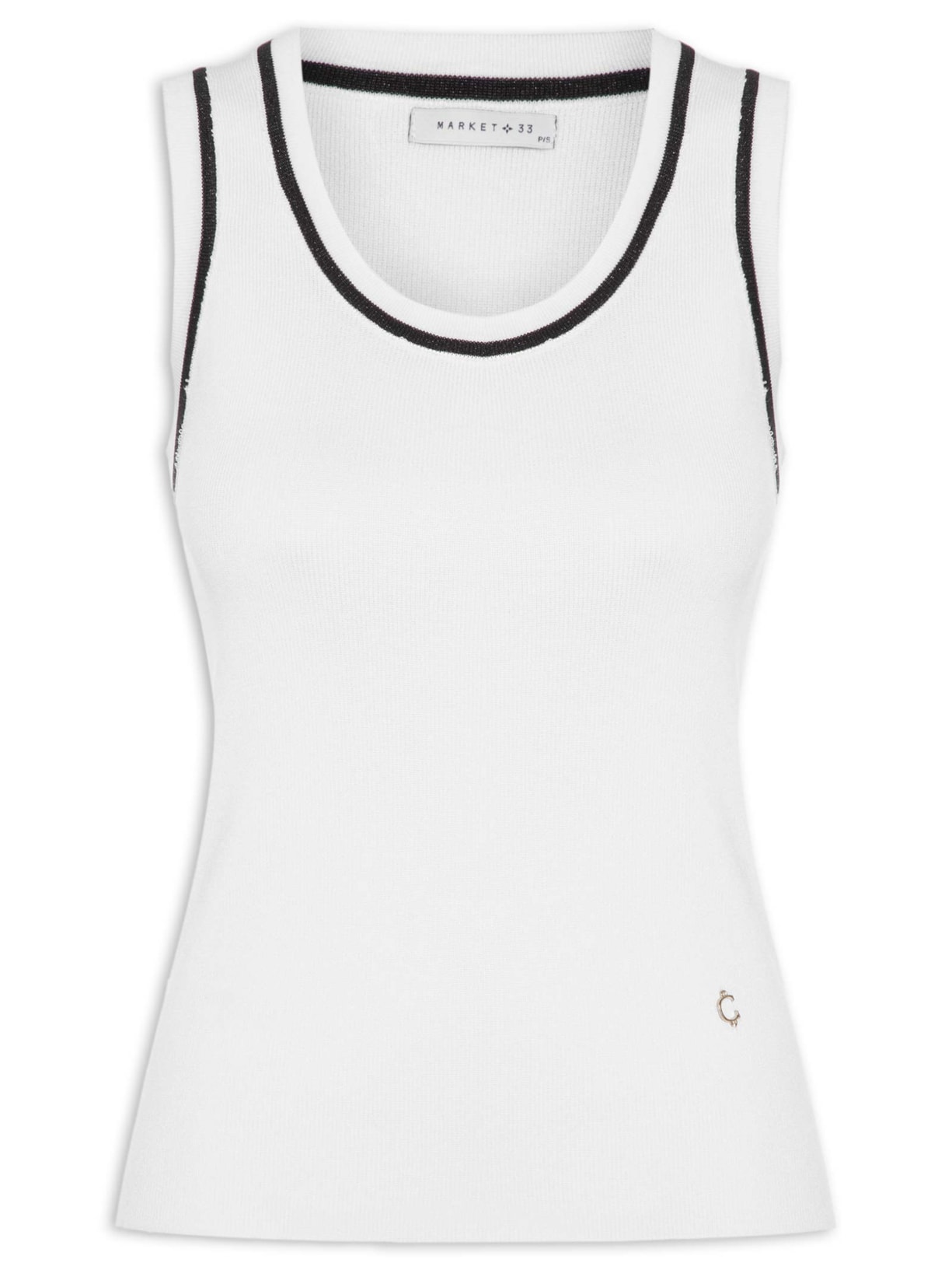 Regata Feminina De Tricot Branco Market 33
