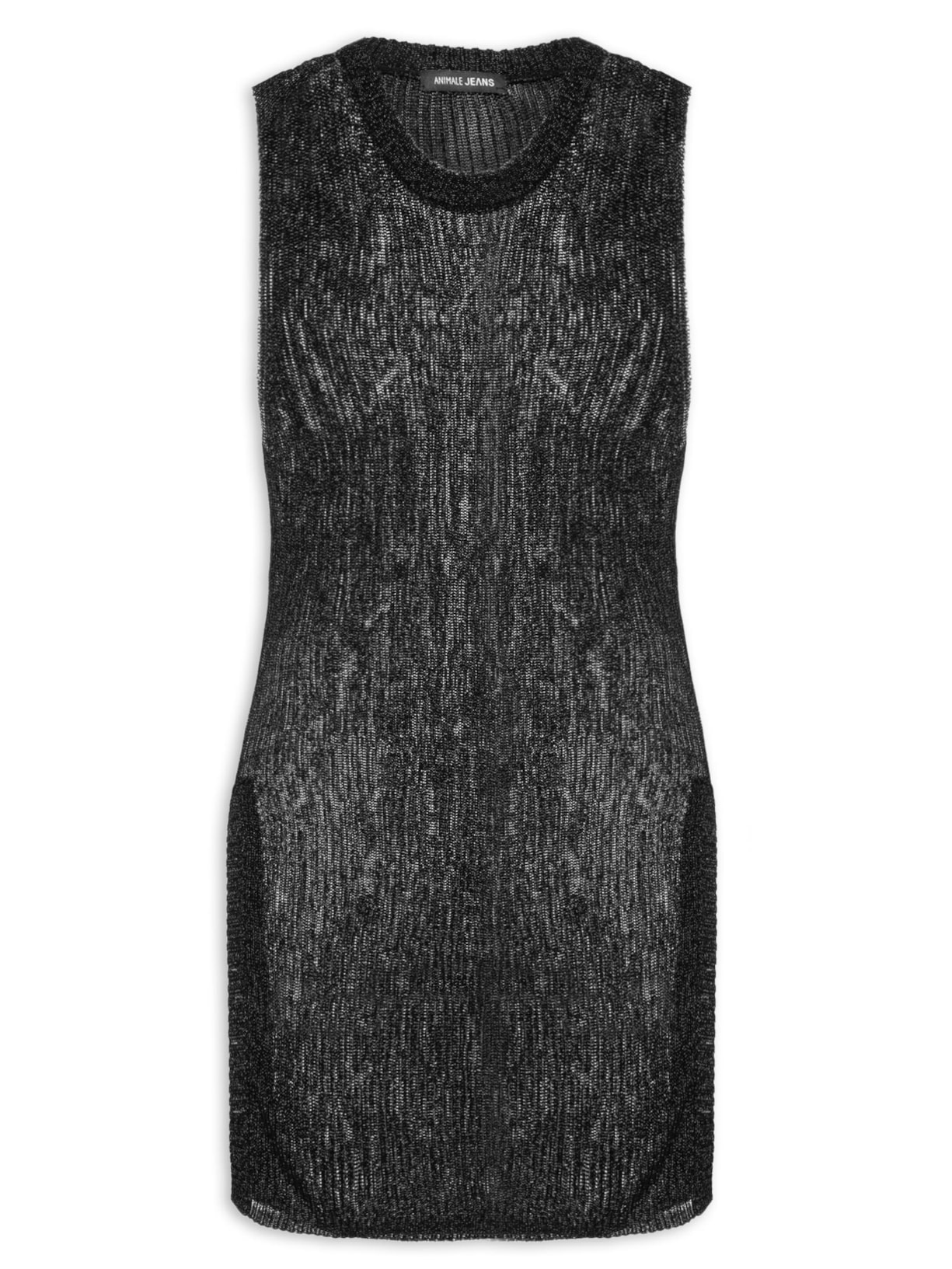 Regata Feminina De Tricot Com Transparência Preto Animale Jeans