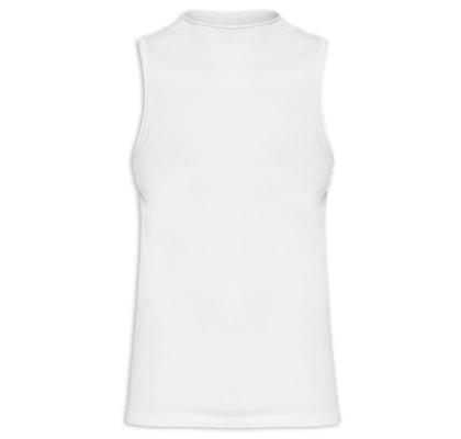 Regata Feminina De Tricot Cropped Rib Larga - Branco 