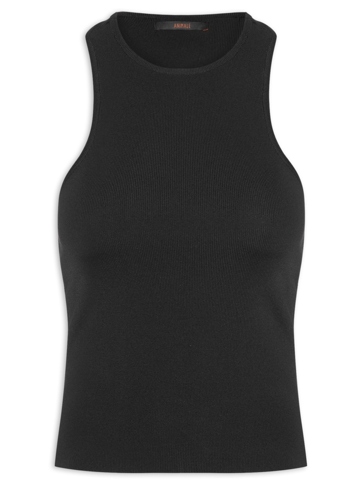 Regata Feminina De Tricot Decote Costas Assimétrica - Preto