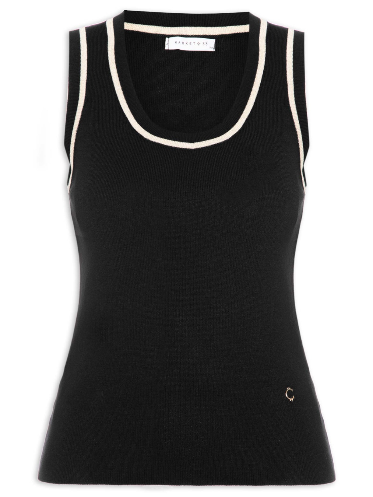 Regata Feminina De Tricot Preto Market 33