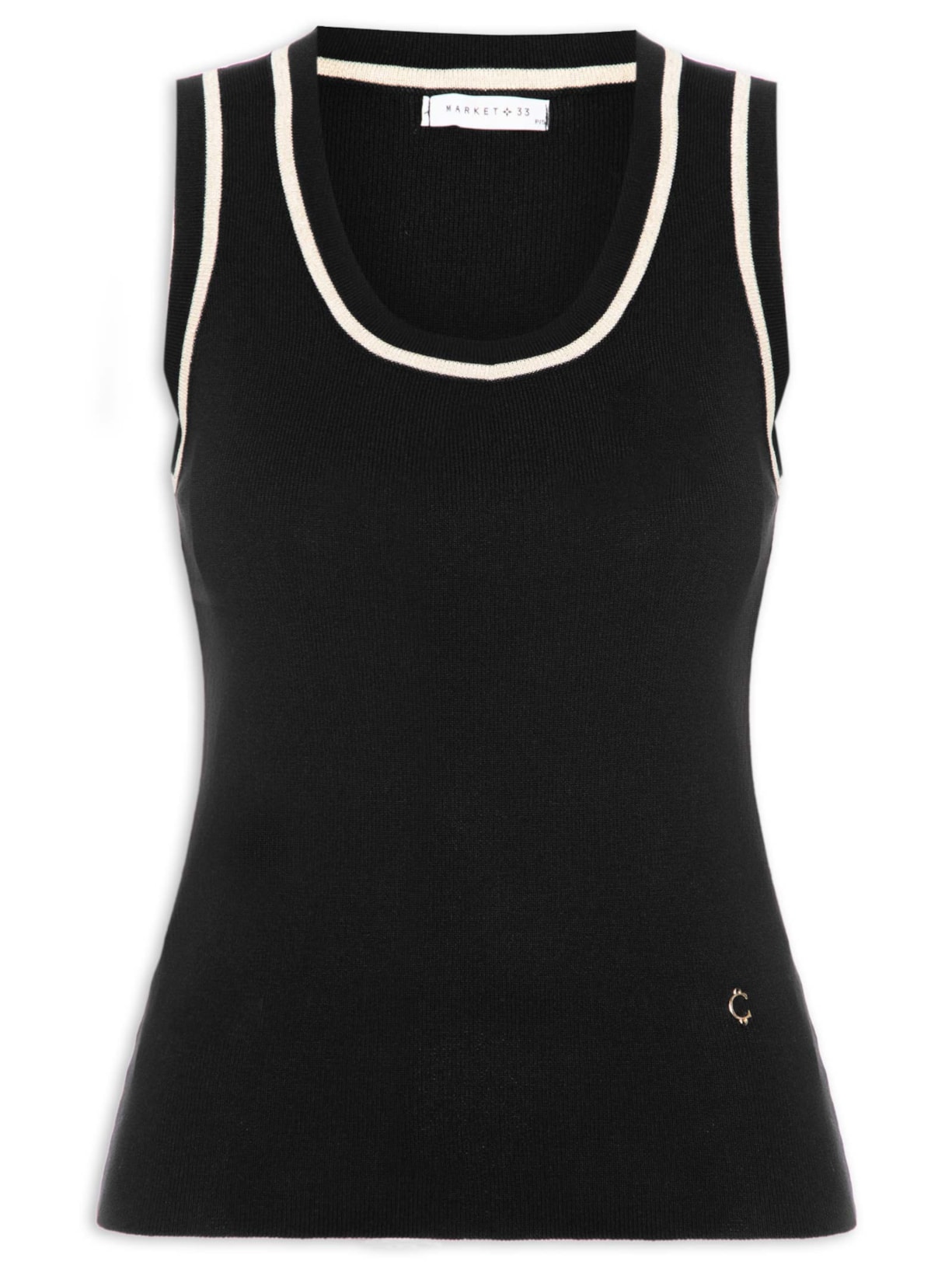 Regata Feminina De Tricot Preto Market 33