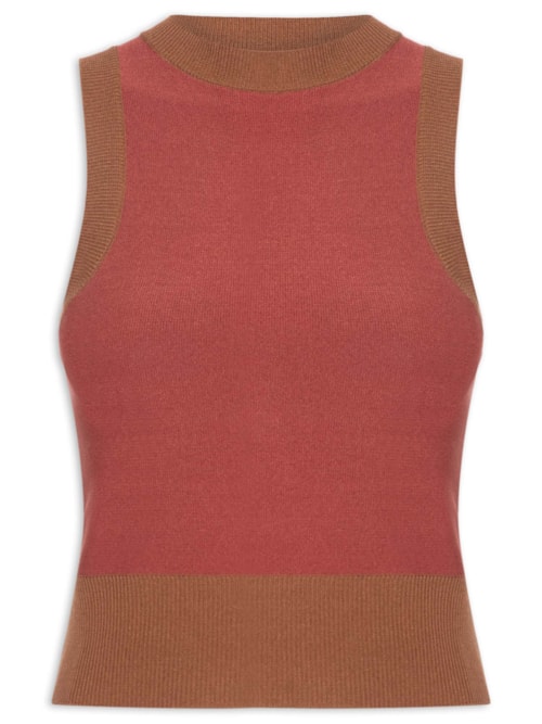 Regata Feminina De Tricot Retilínea - Vermelho