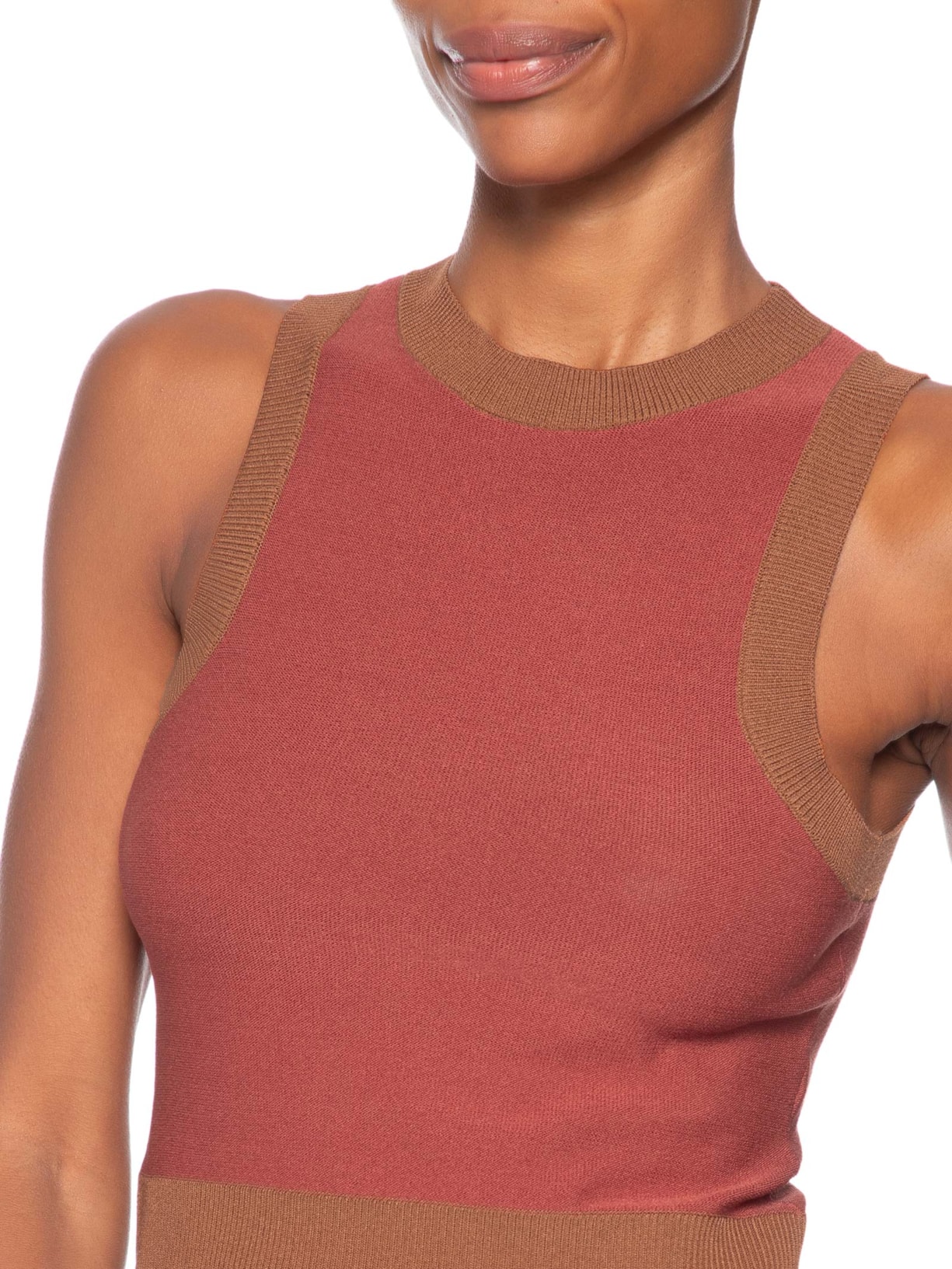 Regata Feminina De Tricot Retilínea Vermelho Animale