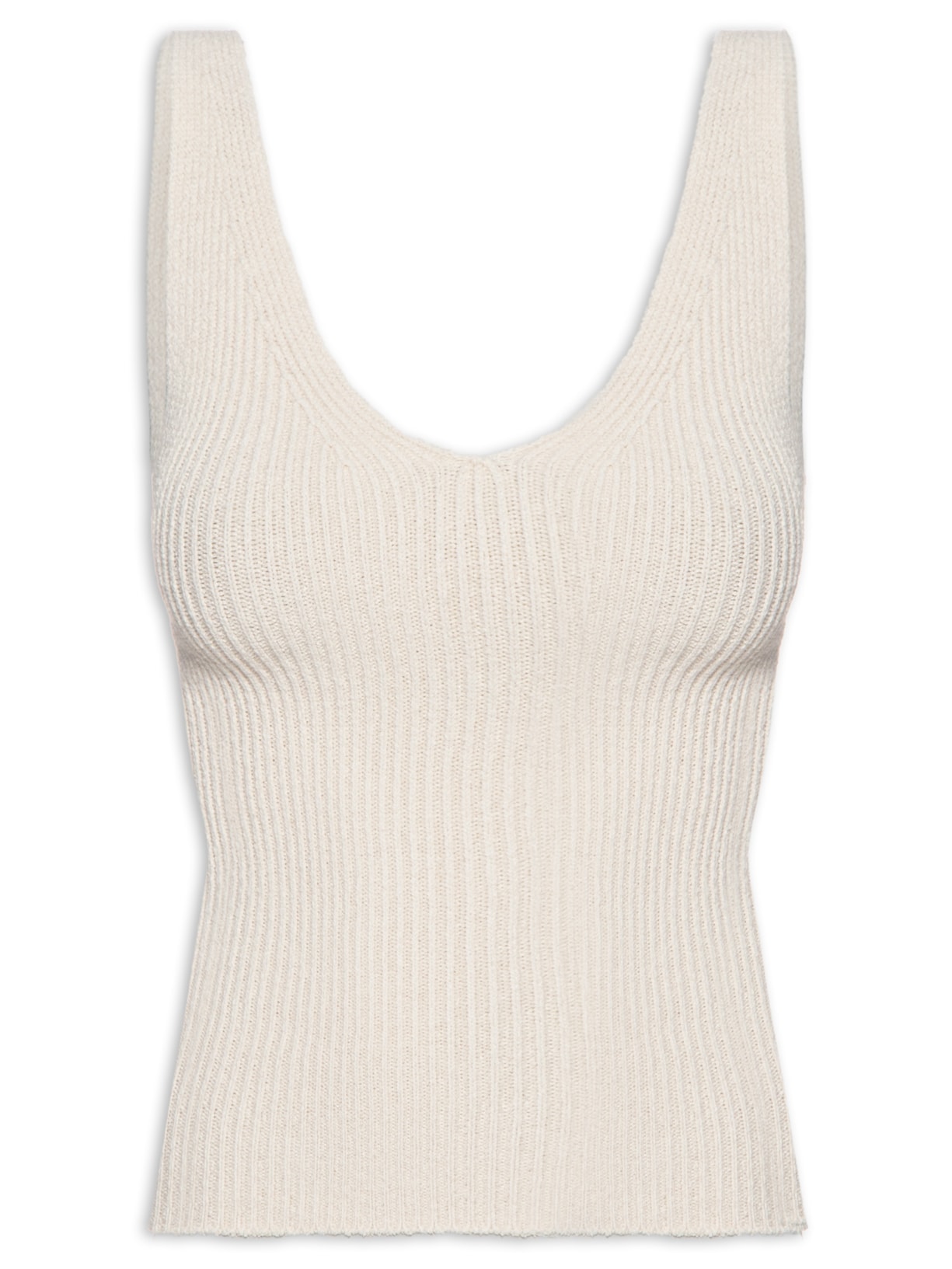 Regata Feminina Decote em V - Off White