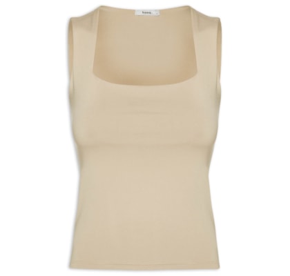 Regata Feminina Decote Quadrado - Bege 