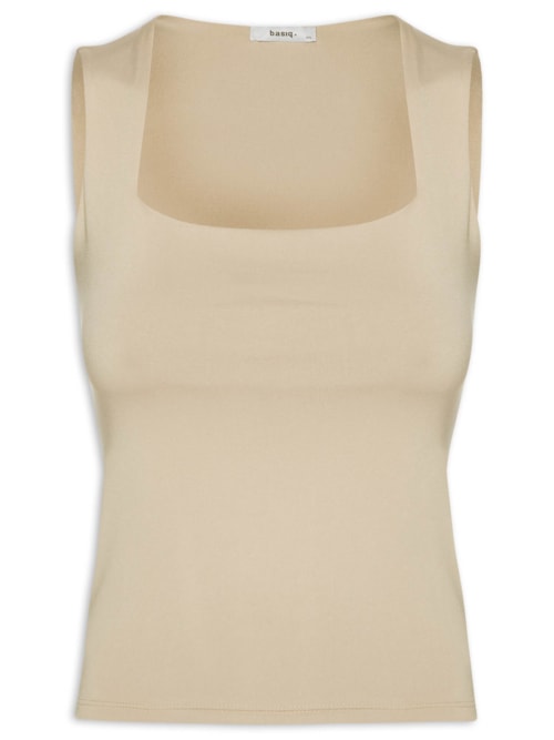 Regata Feminina Decote Quadrado - Bege