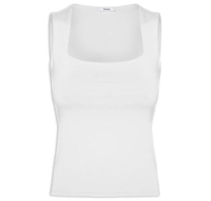 Regata Feminina Decote Quadrado - Branco
