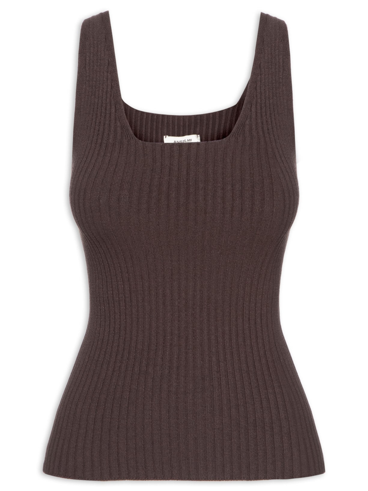 Regata Feminina Decote Quadrado - Marrom