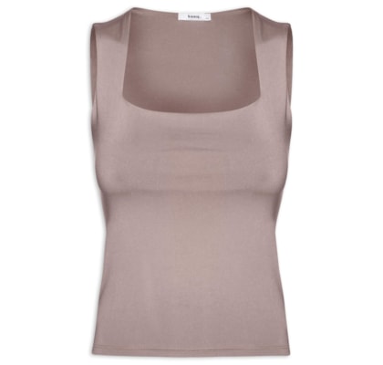 Regata Feminina Decote Quadrado - Marrom