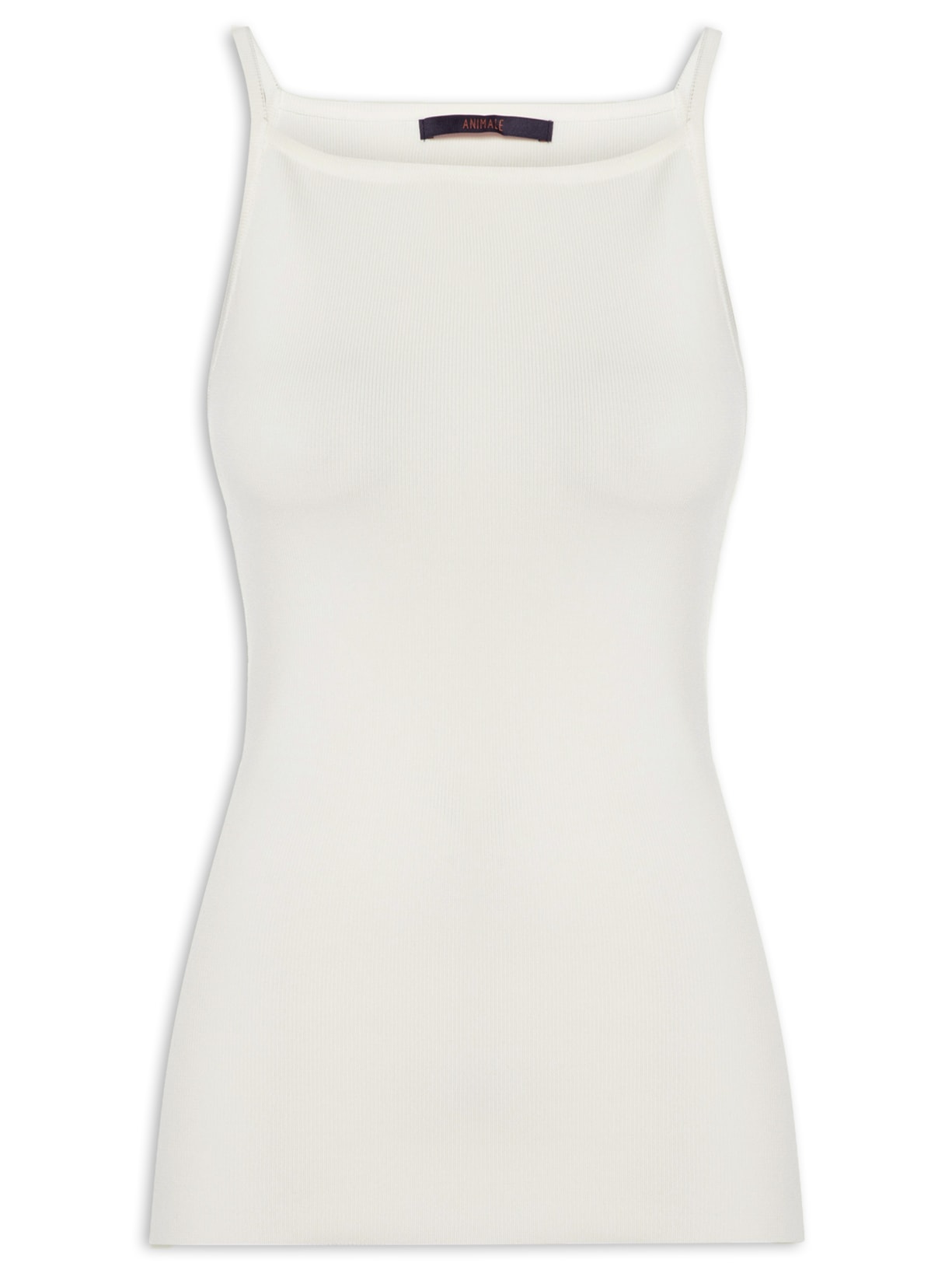 Regata Feminina Decote Quadrado Tricot - Off White