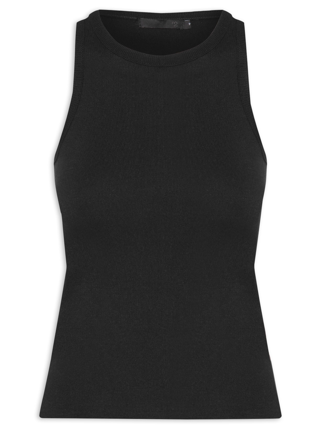 Regata Feminina Decote Redondo - Preto