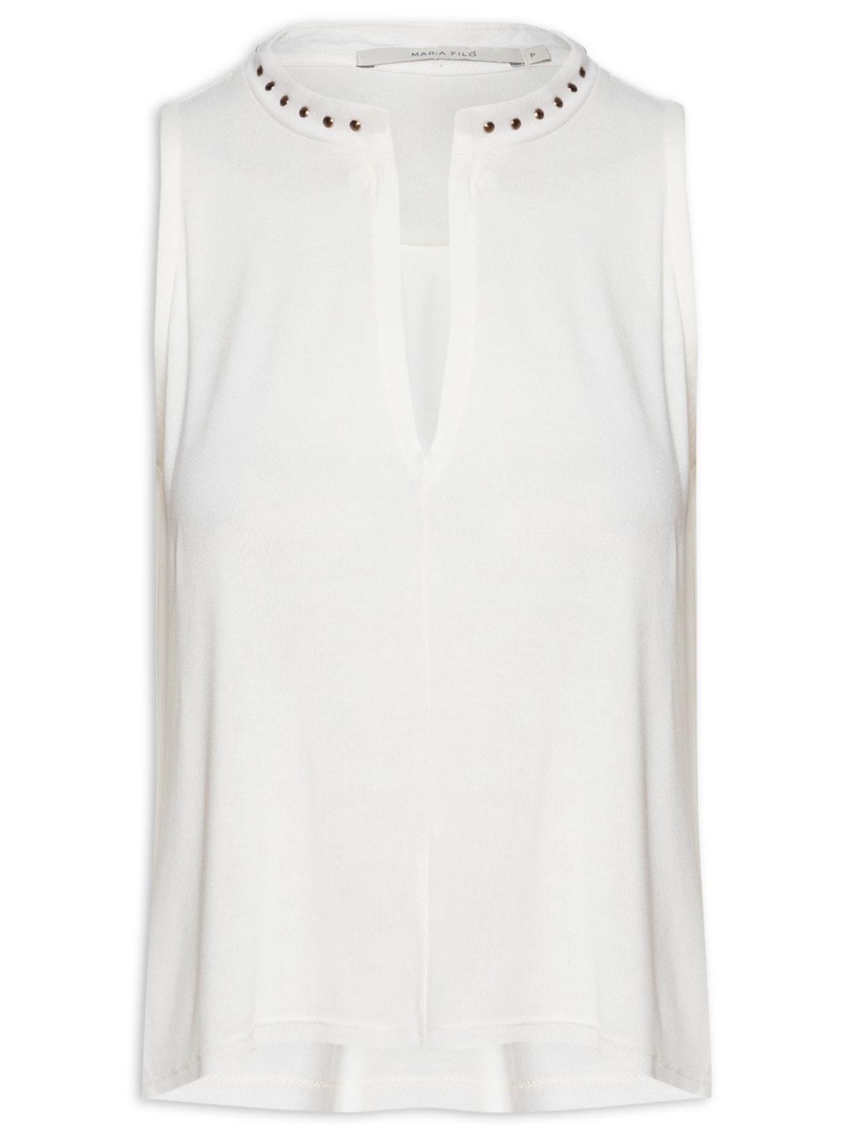 Regata Feminina Decote Termos - Off White