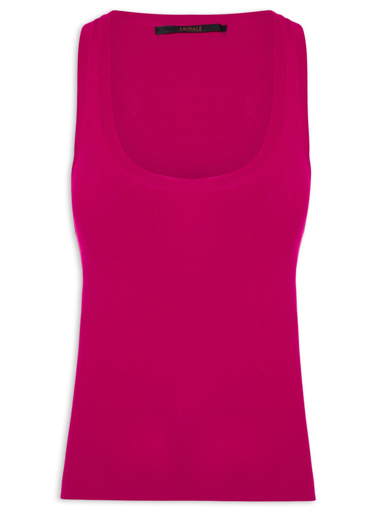 Regata Feminina Decote U Canelado Color - Rosa