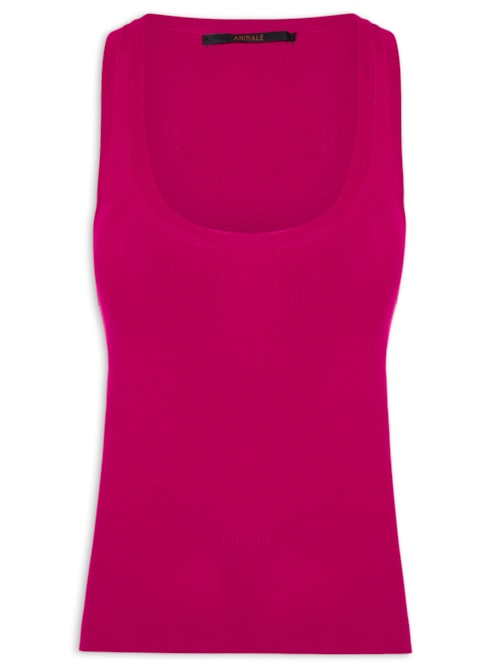 Regata Feminina Decote U Canelado Color - Rosa