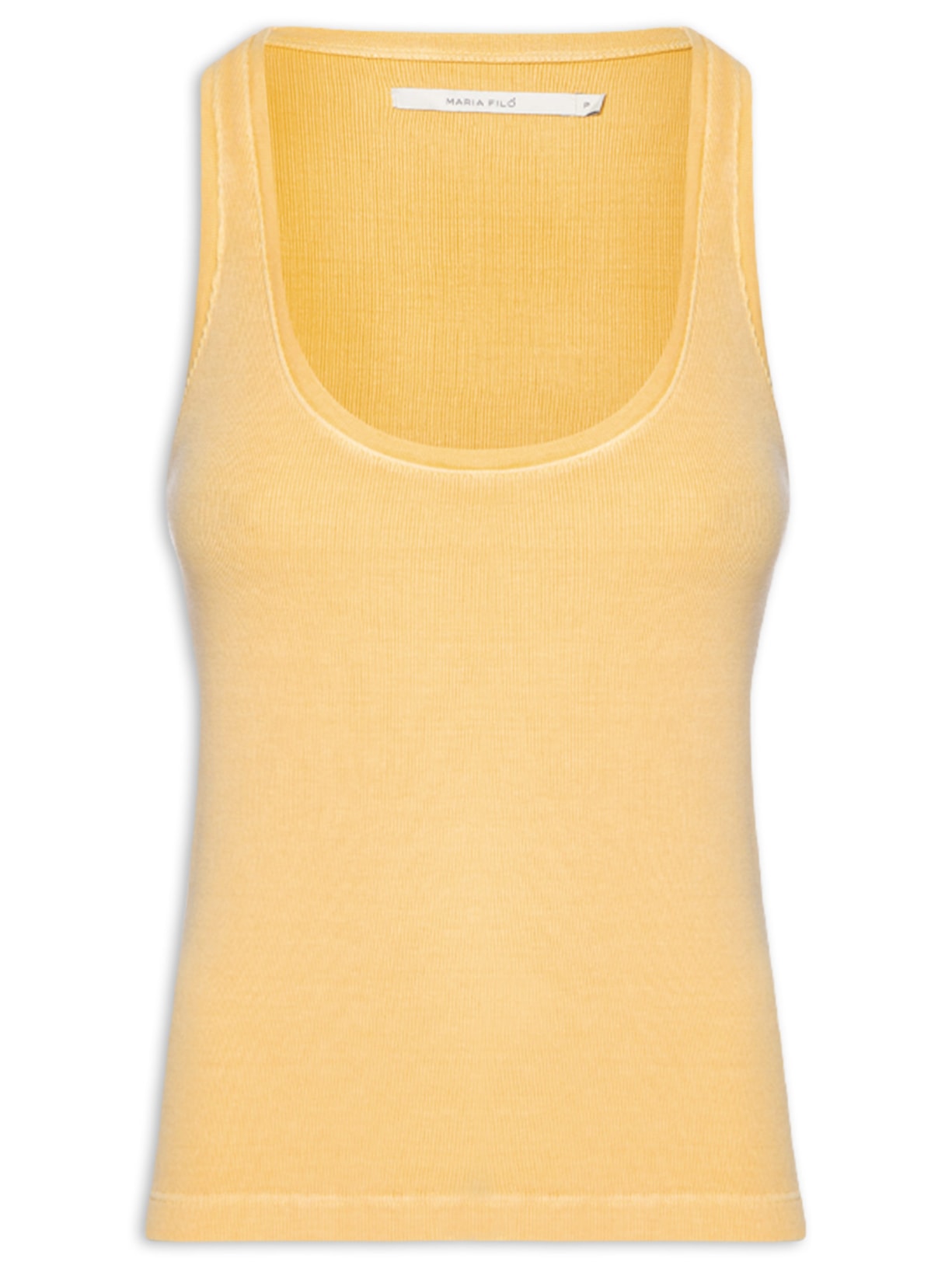 Regata Feminina Decote U Profundo Amarelo Maria Filó