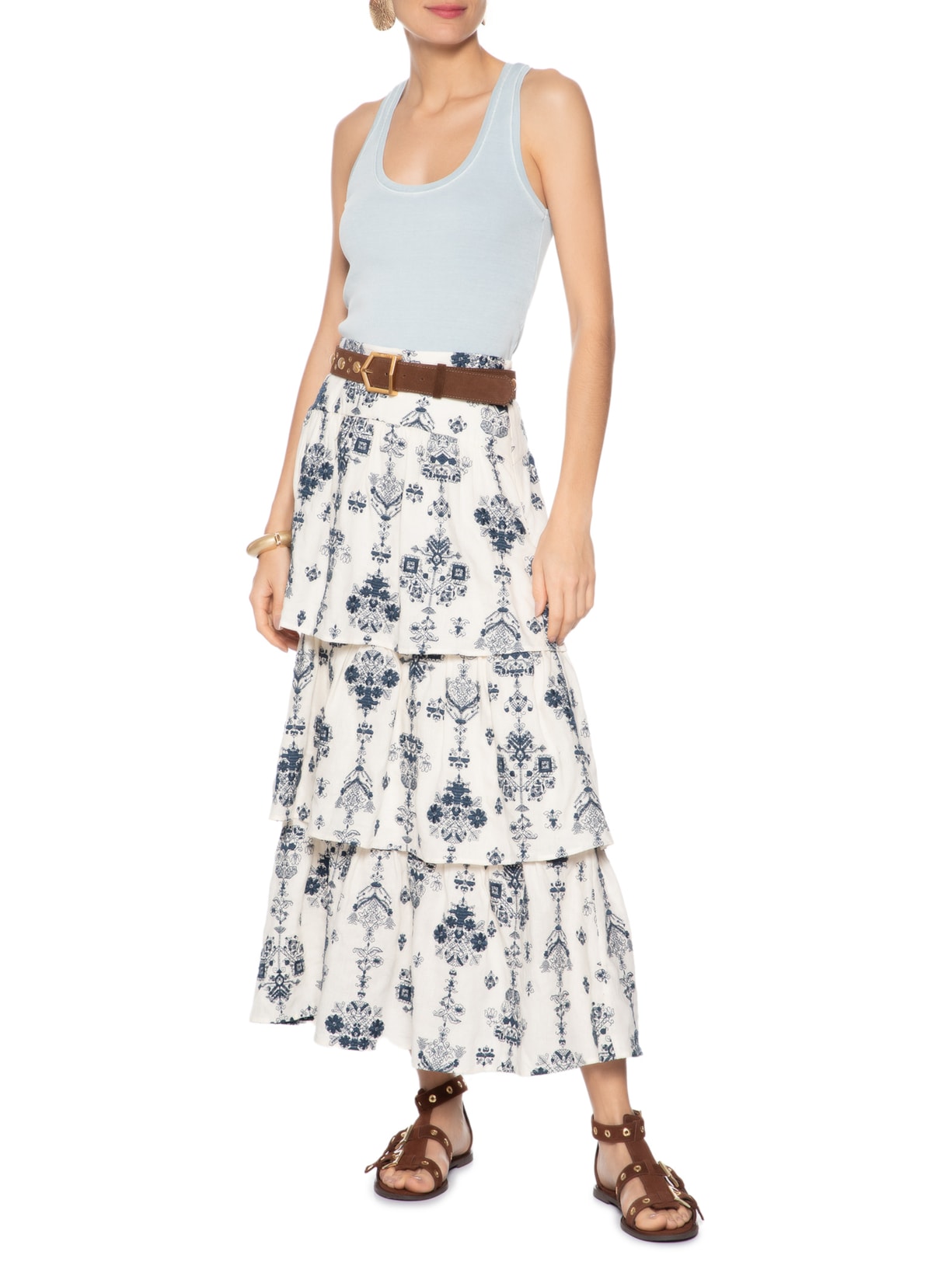 Regata Feminina Decote U Profundo Azul Maria Filó