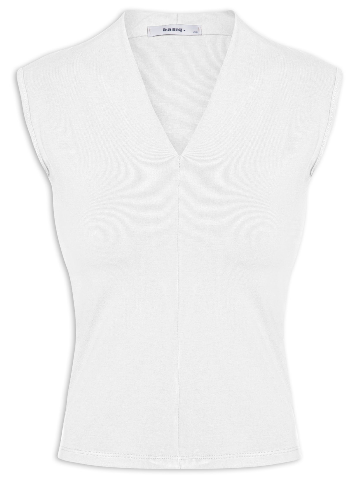 Regata Feminina Decote V - Branco