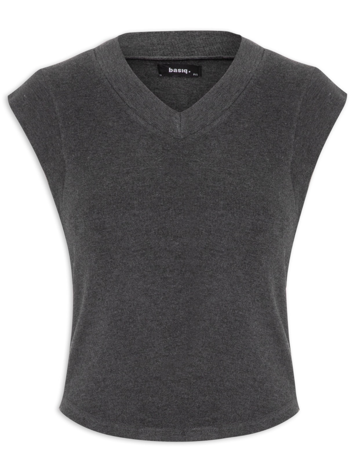 Regata Feminina Decote V - Cinza