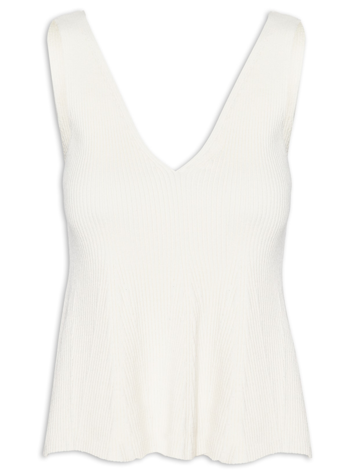 Regata Feminina Decote V Peplum - Off White