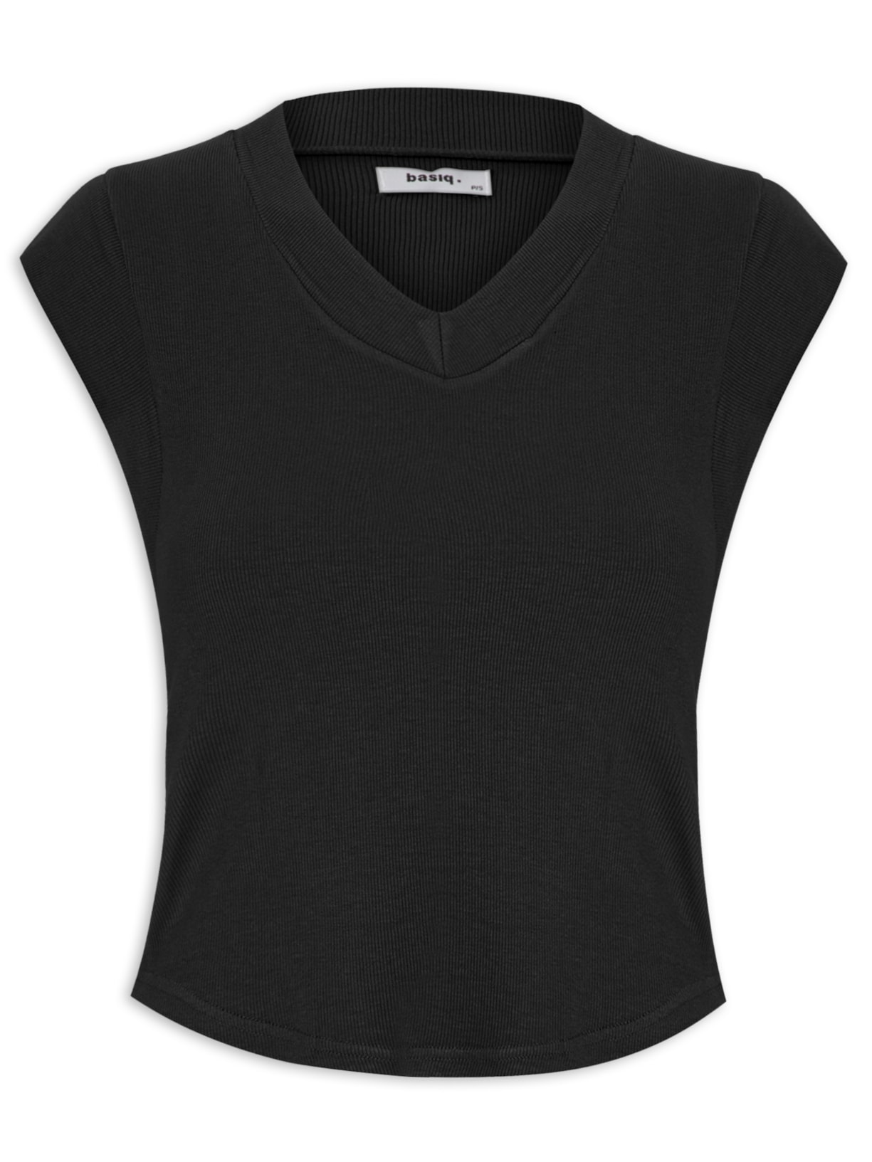 Regata Feminina Decote V - Preto