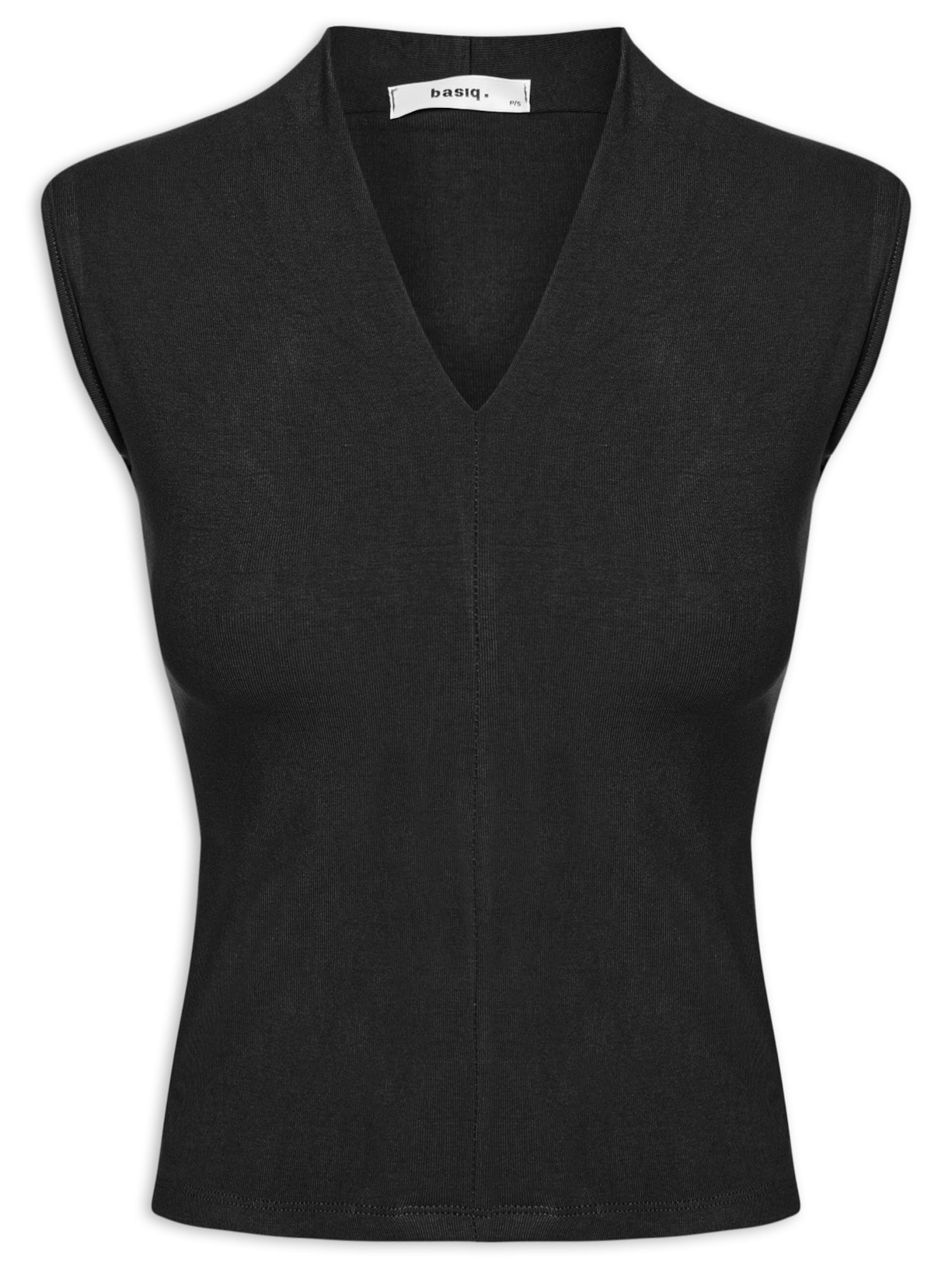 Regata Feminina Decote V - Preto