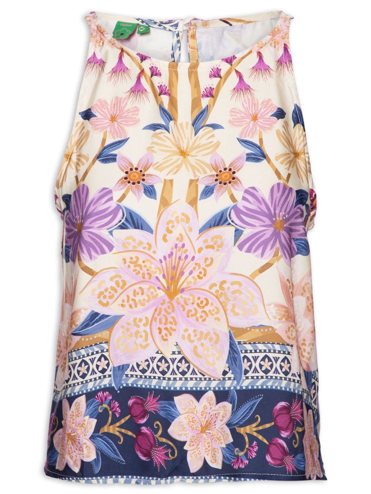 Regata Feminina Delicadeza Floral Roxo Farm - Main Image