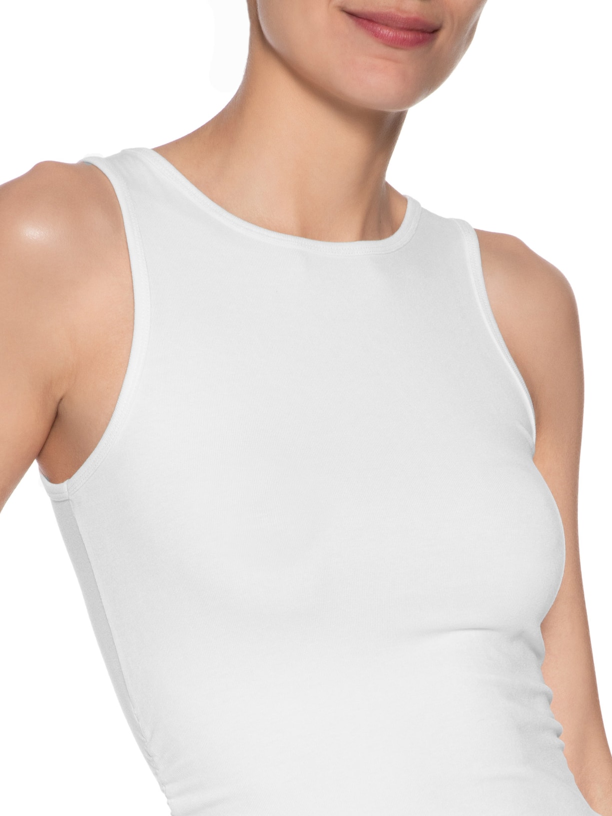 Regata Feminina Detalhe Drapeado Branco Basiq