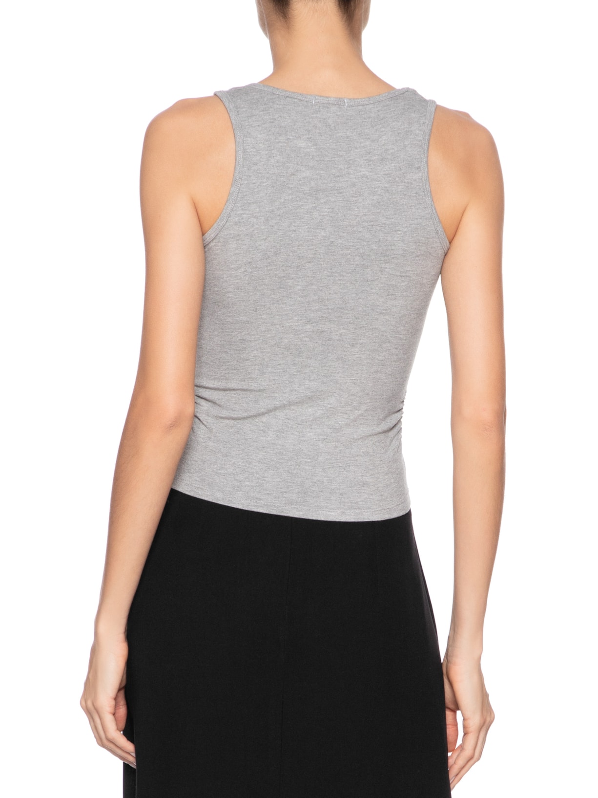 Regata Feminina Detalhe Drapeado Cinza Basiq