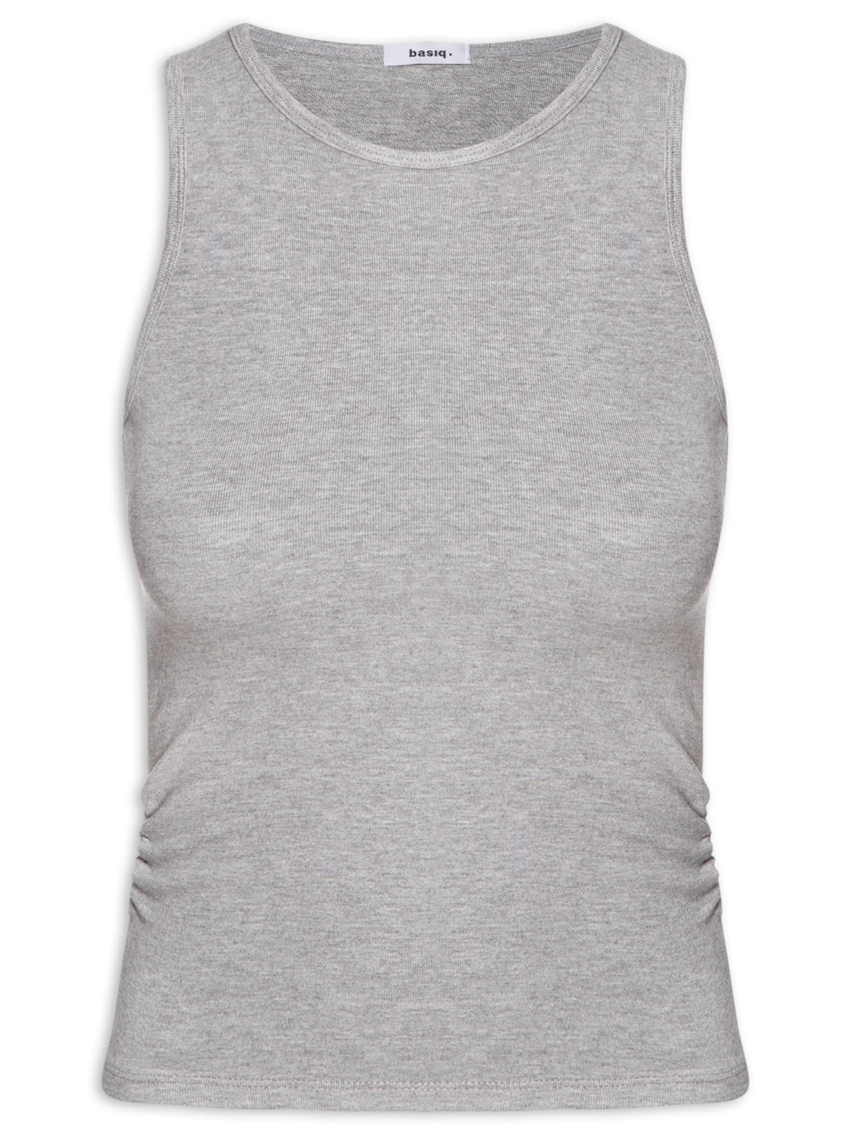 Regata Feminina Detalhe Drapeado - Cinza