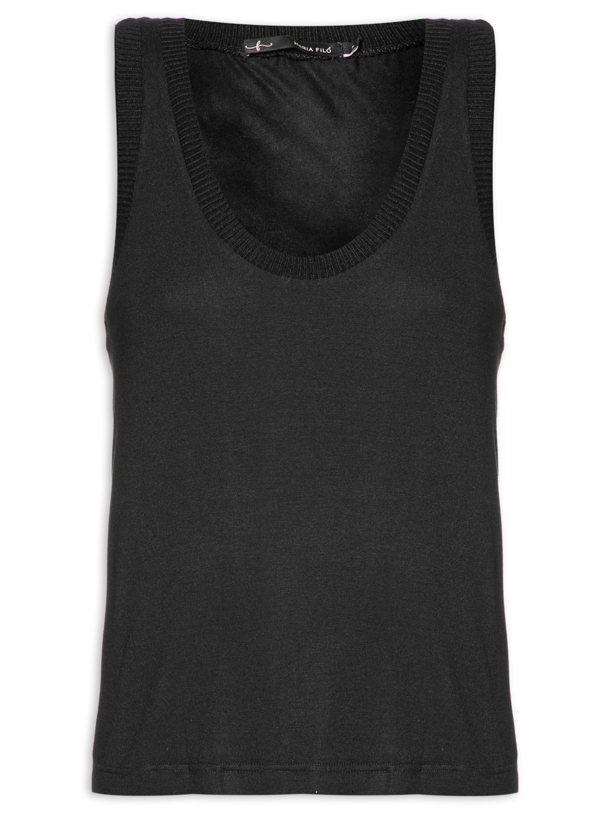 Regata Feminina Detalhe Tricot - Preto