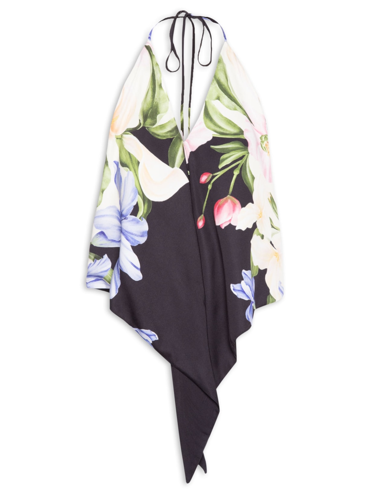 Regata Feminina Double Nó Céu De Flor Preto Farm