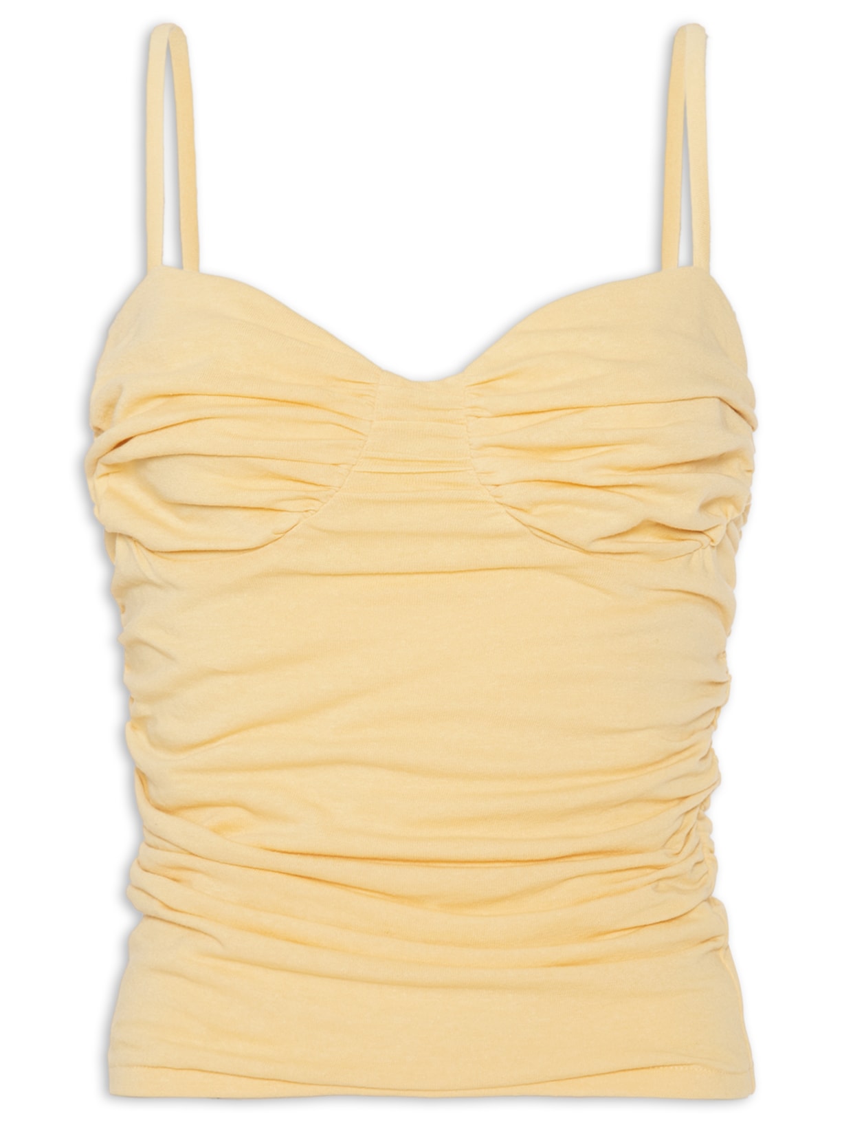 Regata Feminina Drapeada - Amarelo