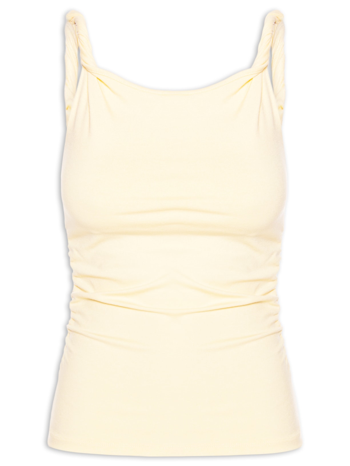 Regata Feminina Drapeada - Amarelo