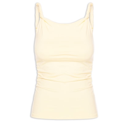 Regata Feminina Drapeada - Amarelo