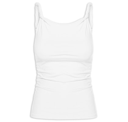 Regata Feminina Drapeada - Branco