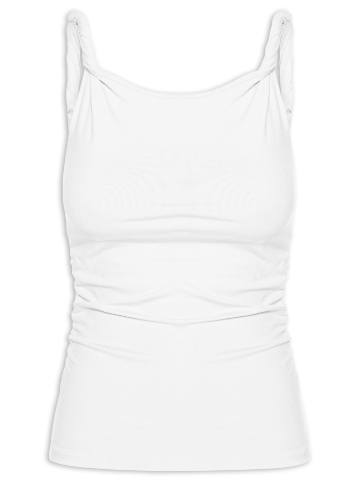 Regata Feminina Drapeada - Branco