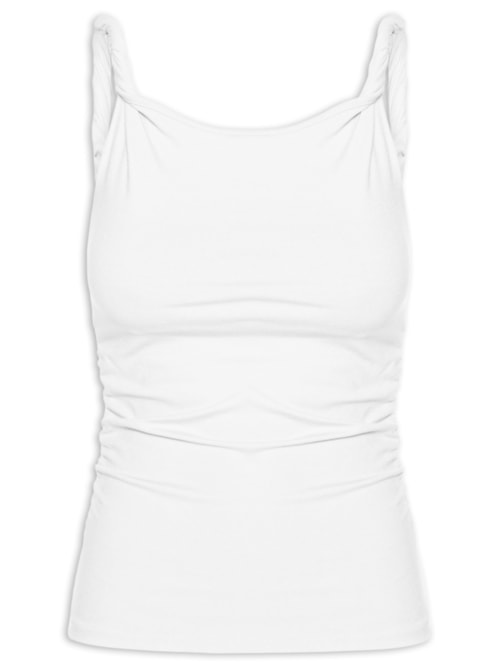 Regata Feminina Drapeada - Branco