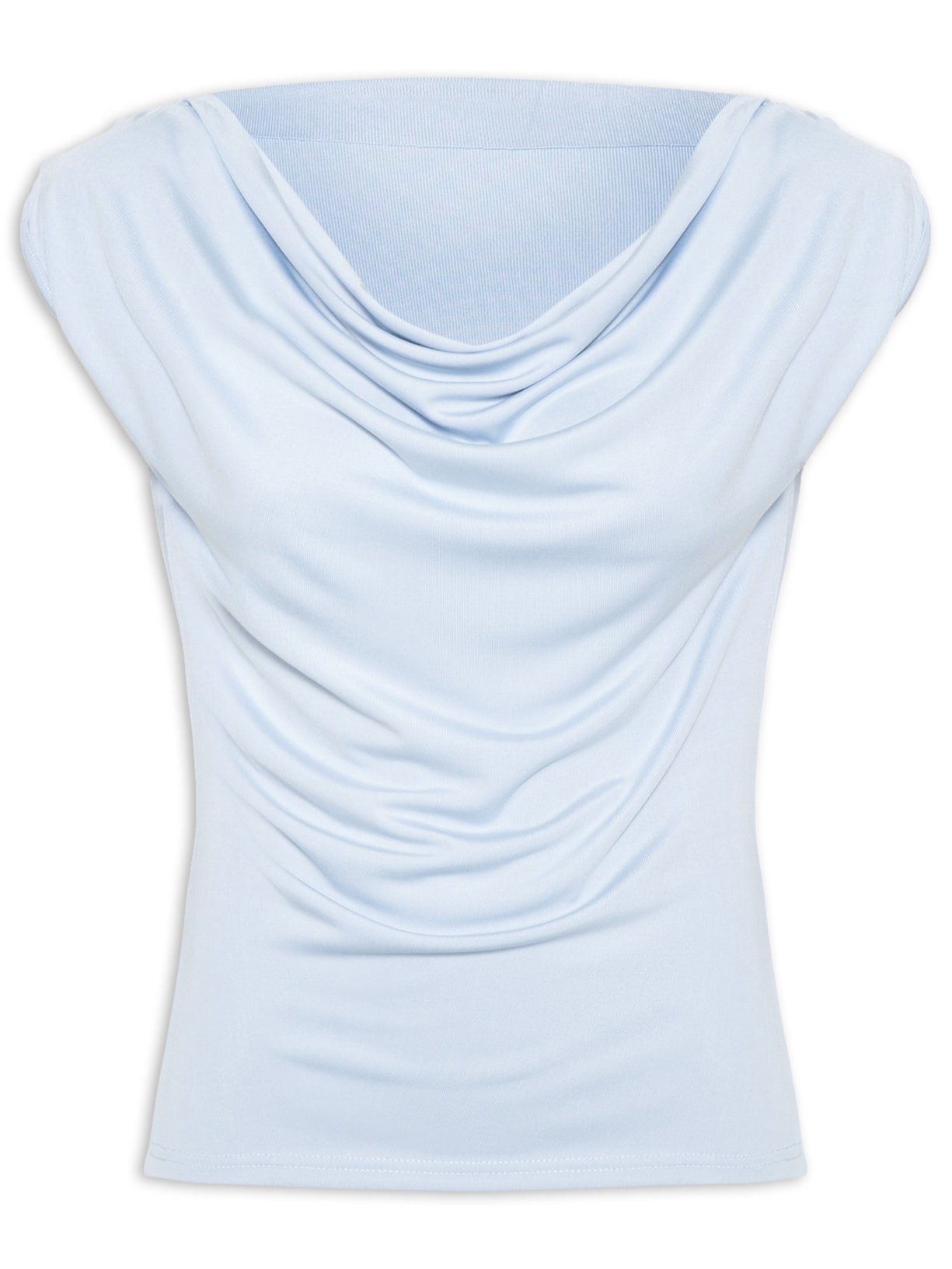 Regata Feminina Drapeada Degagê Azul Basiq