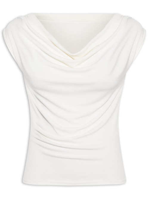 Regata Feminina Drapeada Degagê - Branco