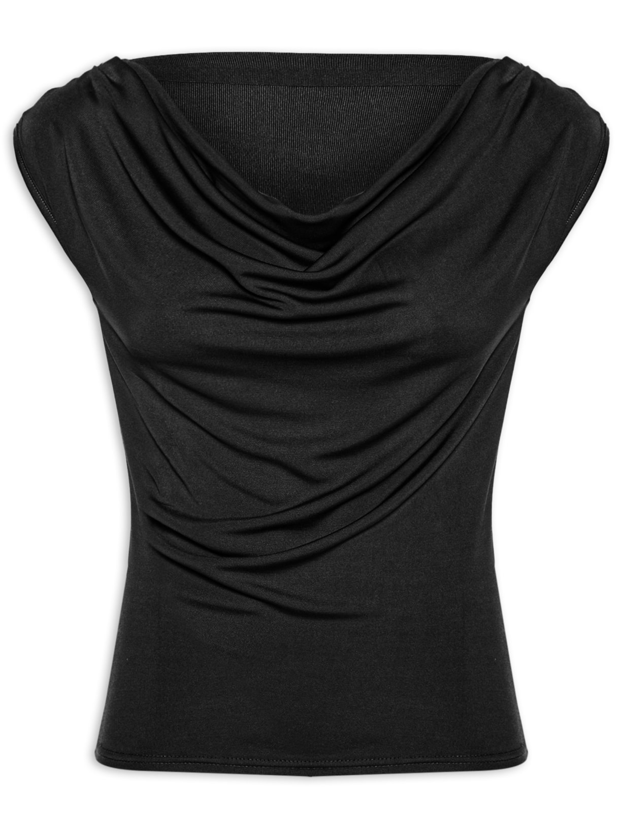 Regata Feminina Drapeada Degagê - Preto