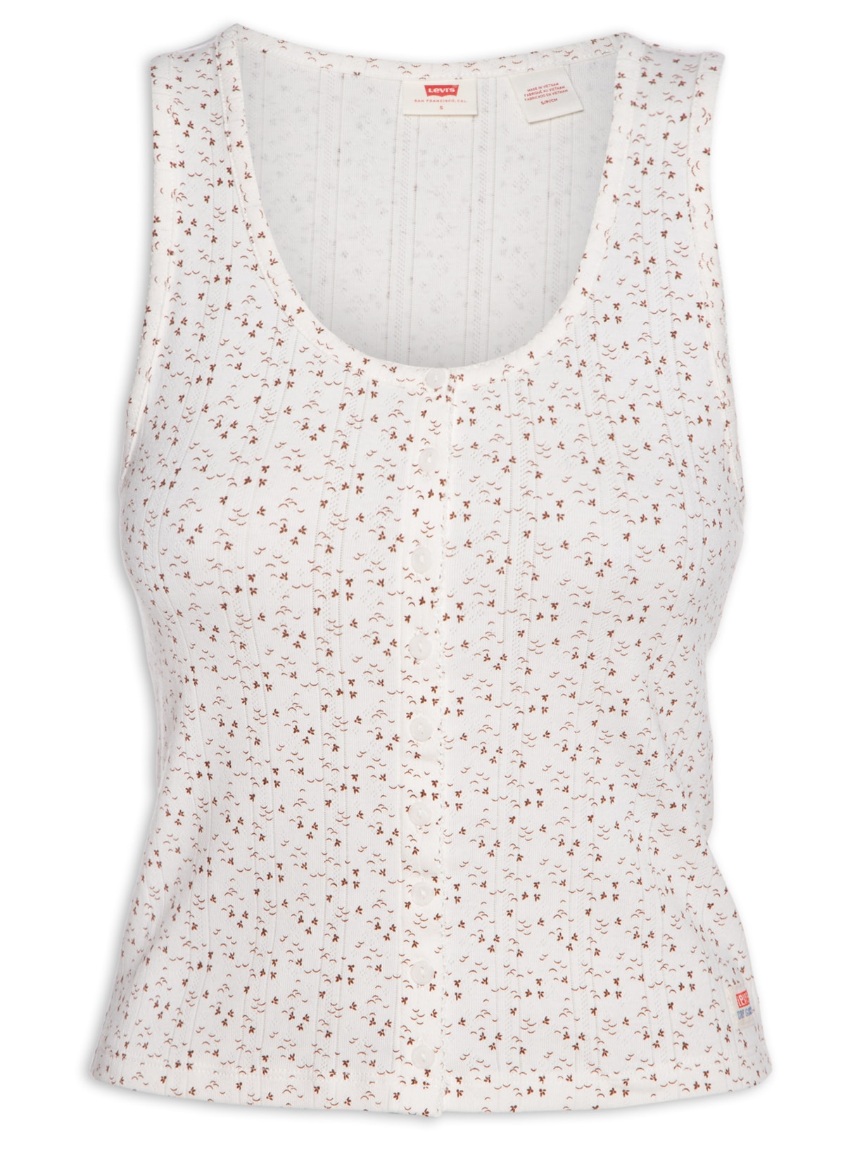 Regata Feminina Dry Goods Pointelle Tank - Off White