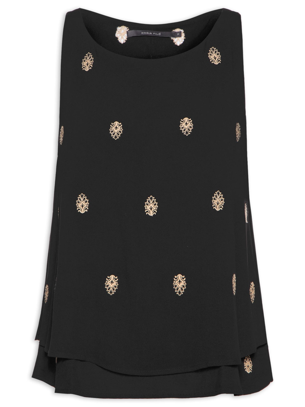 Regata Feminina Dupla Bordado Eclipse - Preto