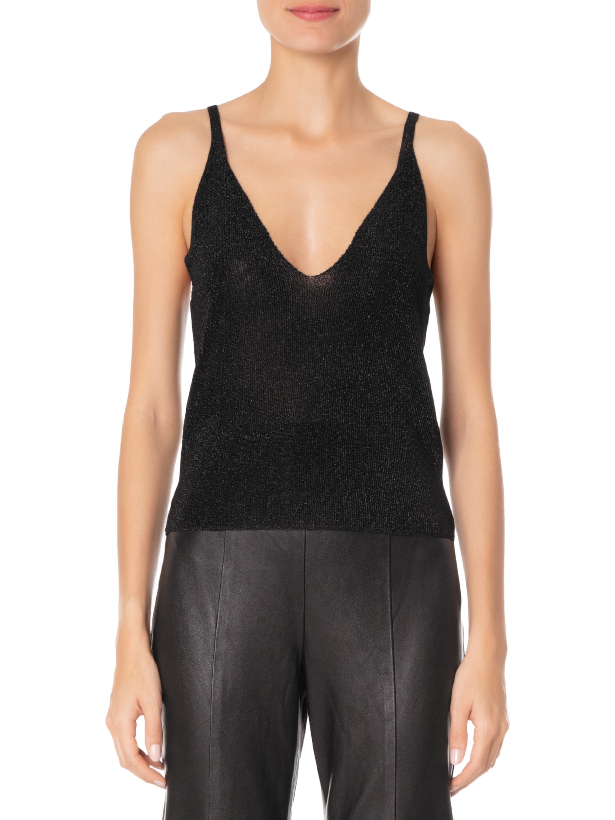 Regata Feminina Dv Tricot Lurex Preto Animale