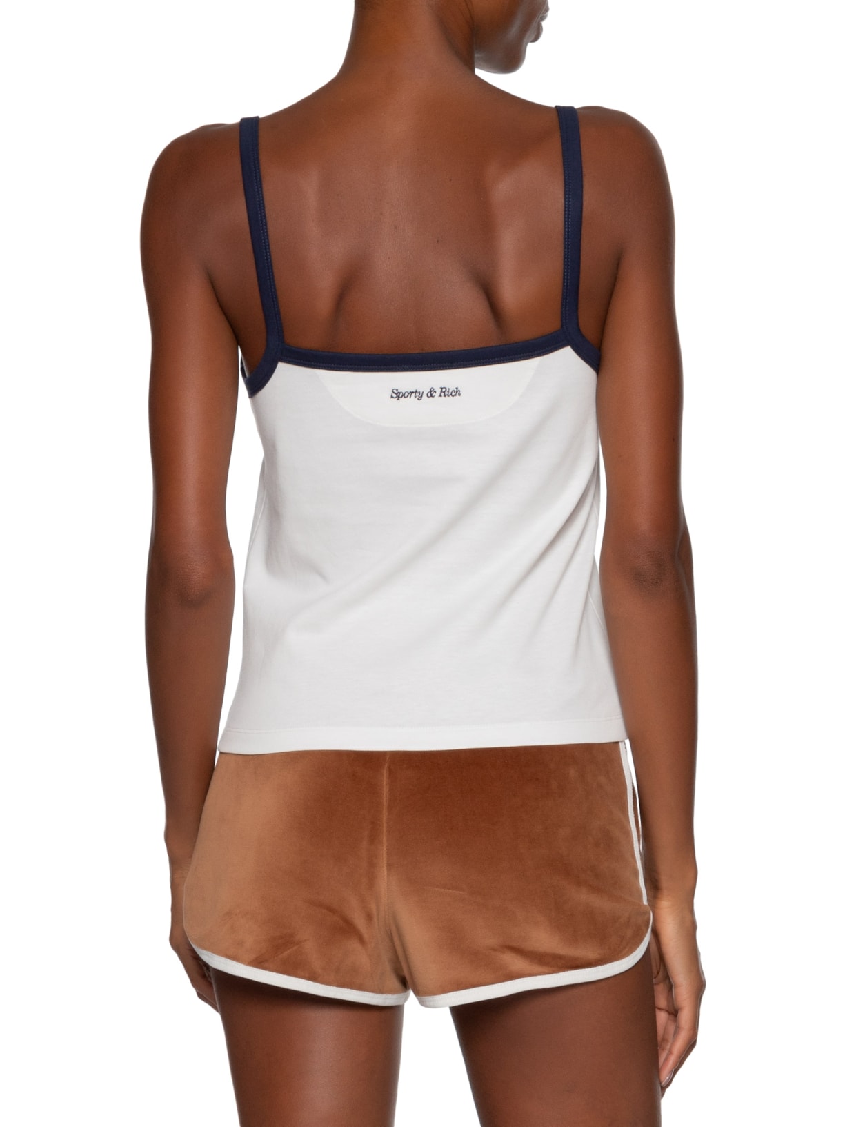 Regata Feminina Eden Crest Embroidered Pique Tank Branco Sporty & Rich