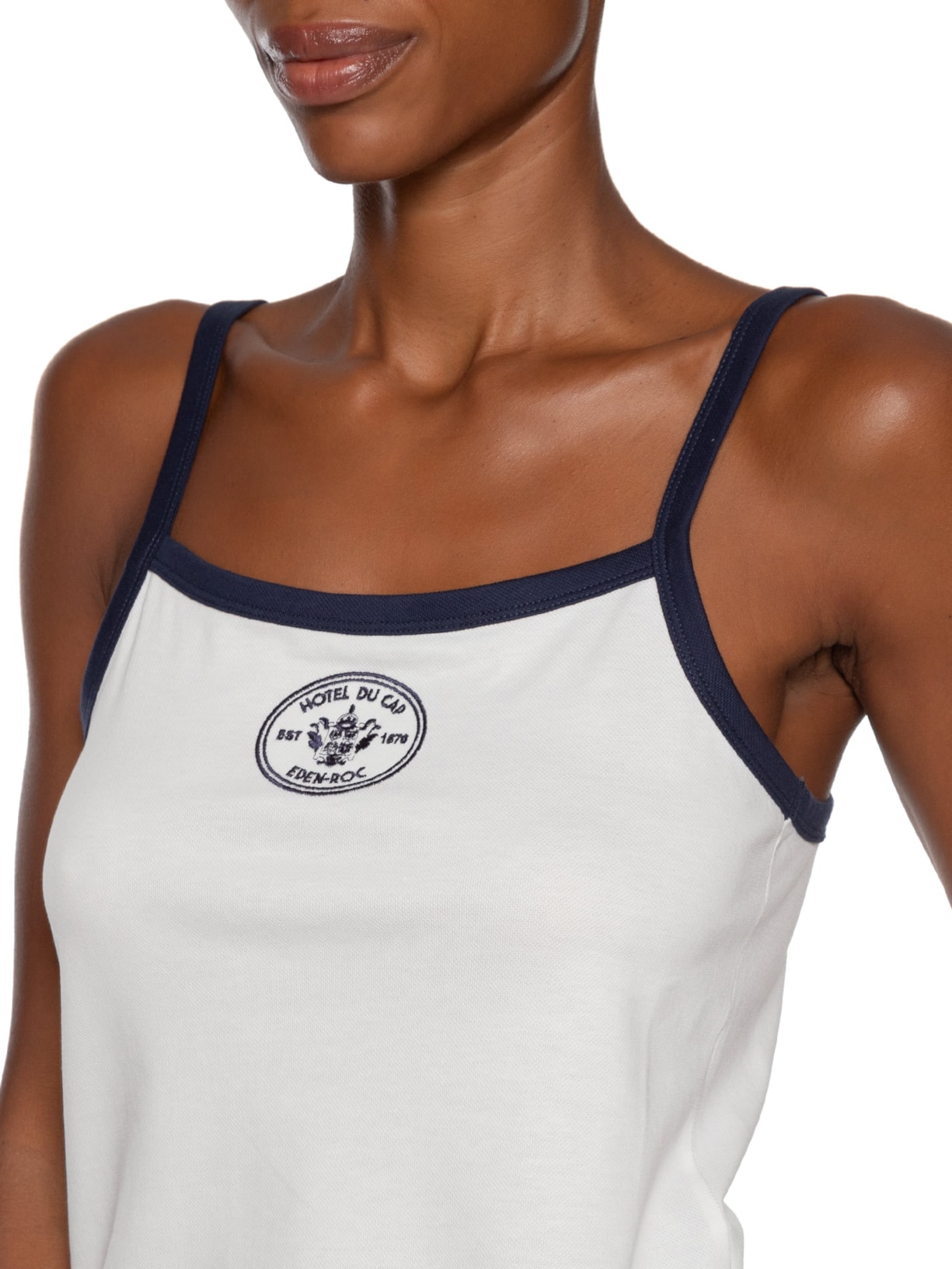 Regata Feminina Eden Crest Embroidered Pique Tank Branco Sporty & Rich