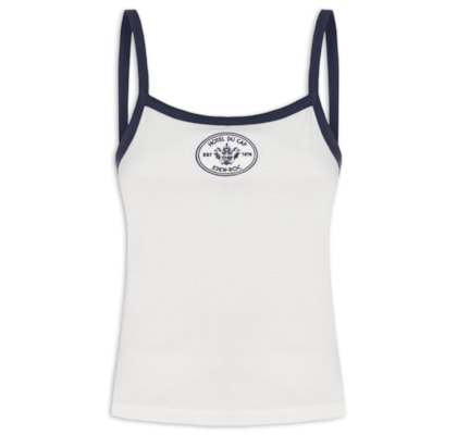 Regata Feminina Eden Crest Embroidered Pique Tank - Branco