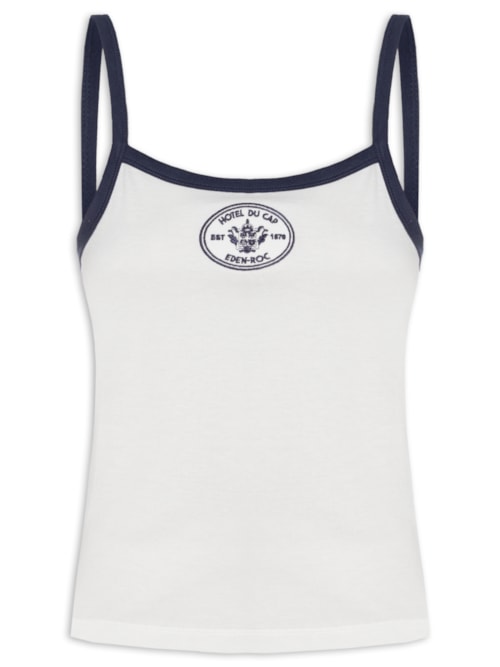 Regata Feminina Eden Crest Embroidered Pique Tank - Branco