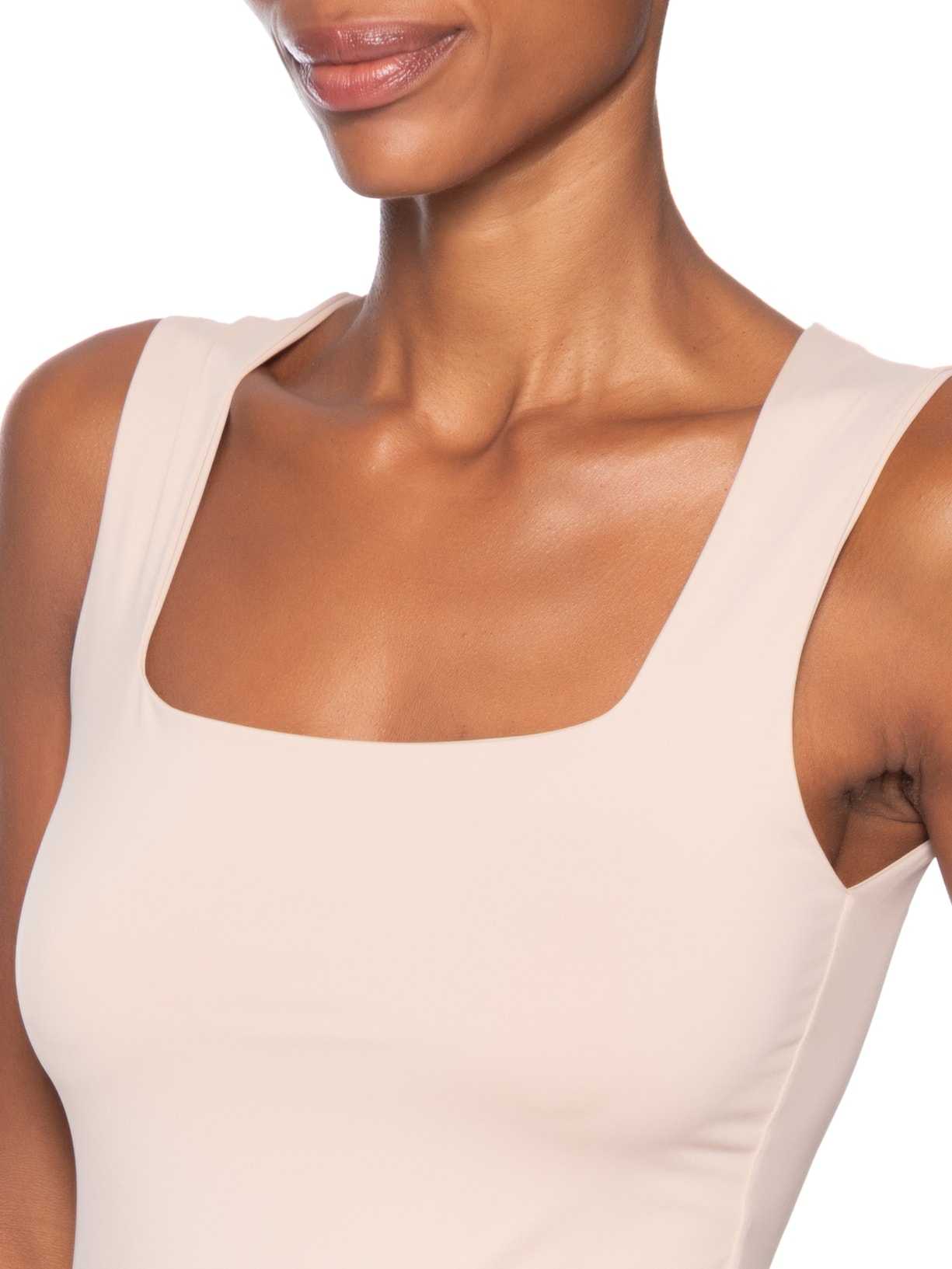 Regata Feminina em Poliamida com Decote Quadrado – Bege Market 33