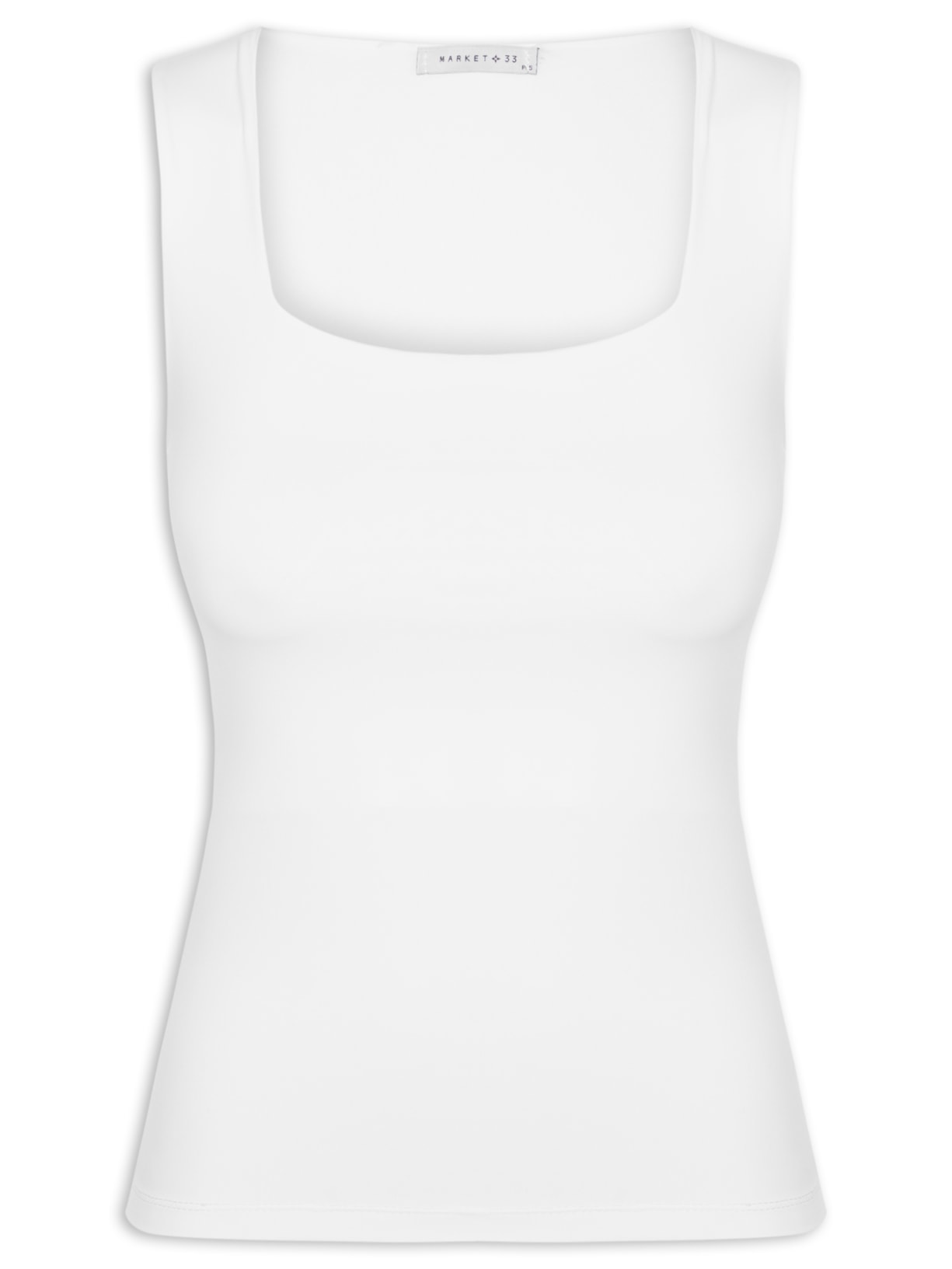 Regata Feminina em Poliamida com Decote Quadrado – Branco